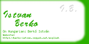 istvan berko business card