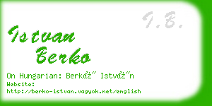 istvan berko business card